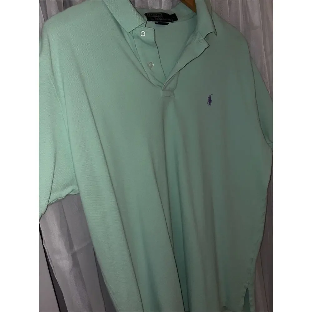 Polo Ralph Lauren Mens Classic Short Sleeve Polo Shirt Mint Green Size Large